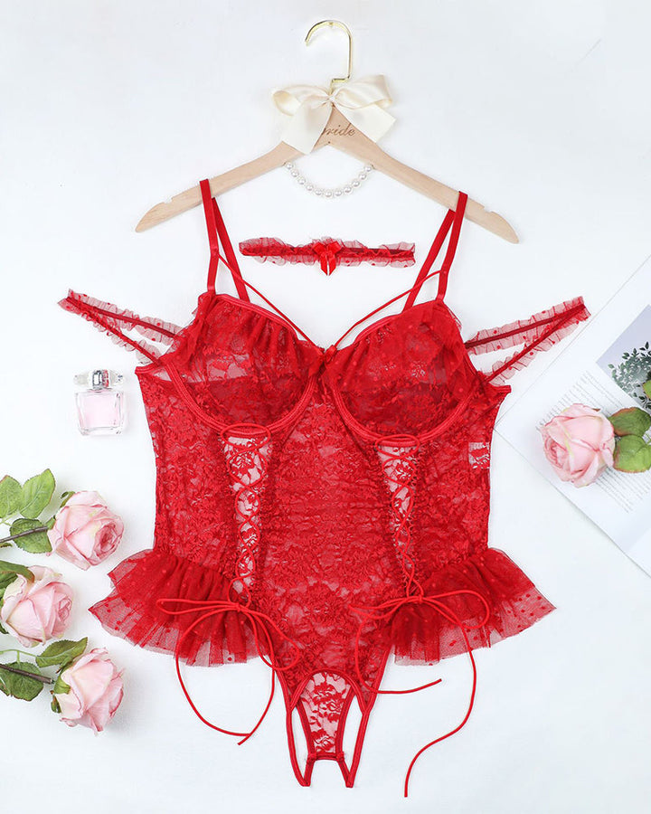 Lunariah – Plus Size Sheer Lace Bodysuit