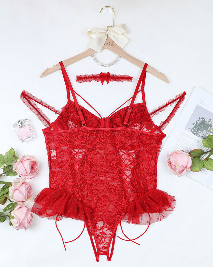 Lunariah – Plus Size Sheer Lace Bodysuit