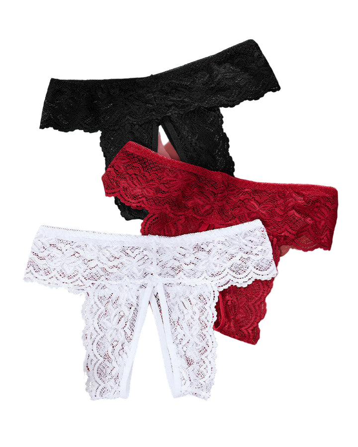 Calivara – Plus Size Open Crotch Lace Panties