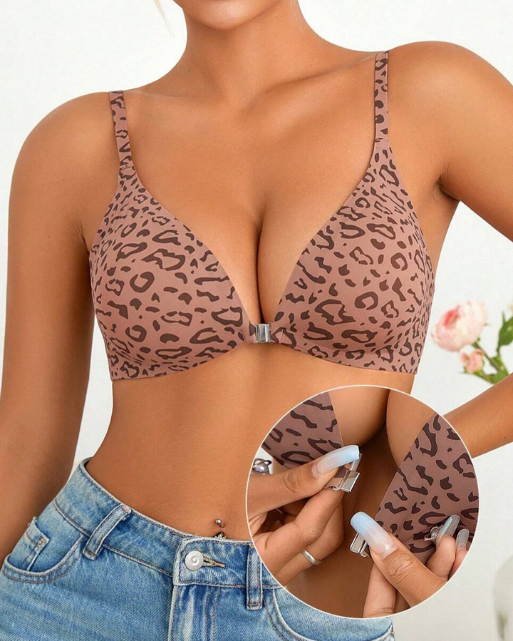Orlisse – Deep V Front Button Wireless Bra