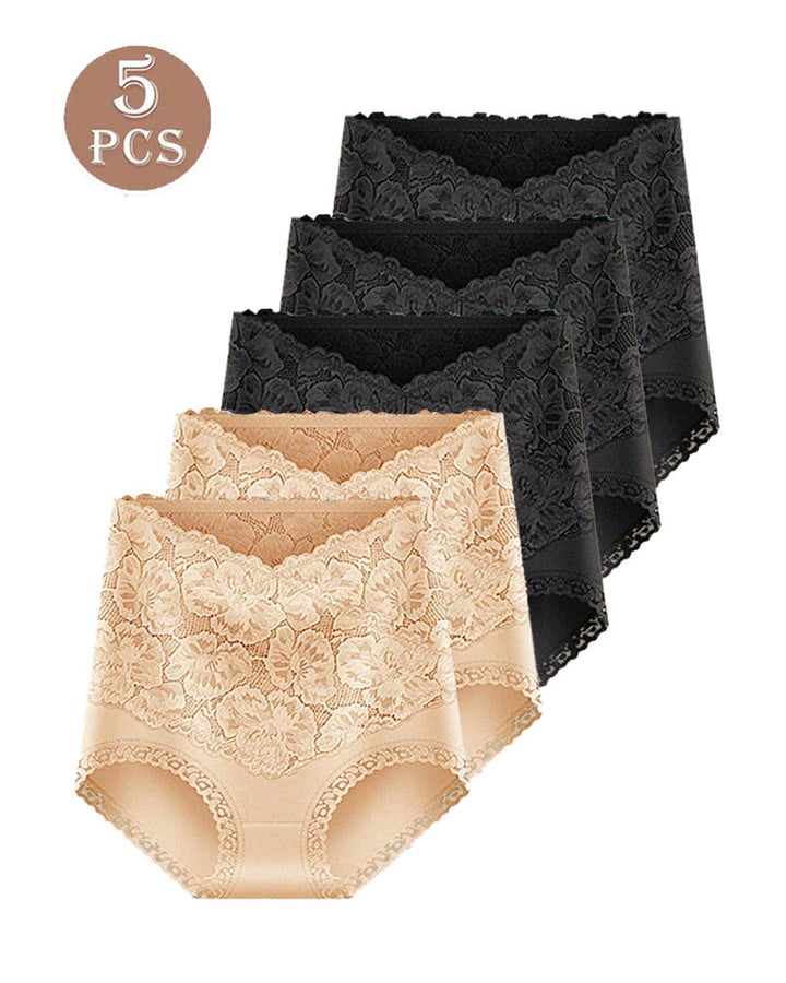 Sylvarenneyae – Five-Pack Lace High-Waist Briefs