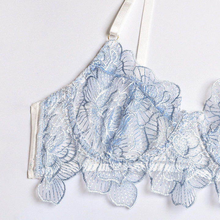 Juliette – Blue Floral Five-Piece Lingerie Set