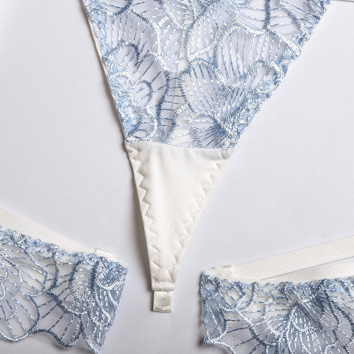 Juliette – Blue Floral Five-Piece Lingerie Set