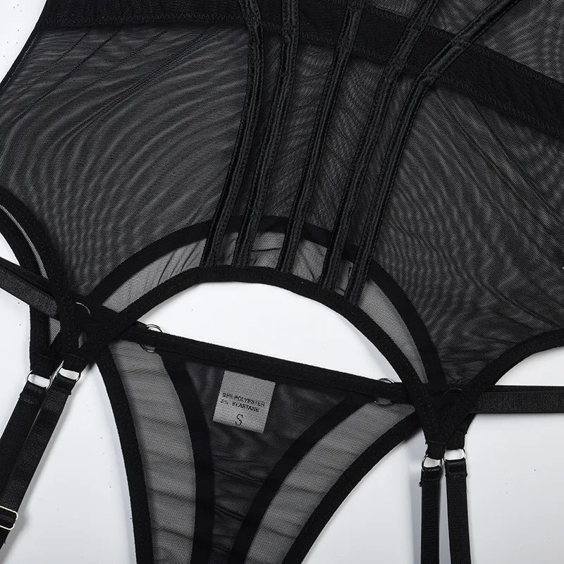 Selena – Satin Bustier Lingerie Set