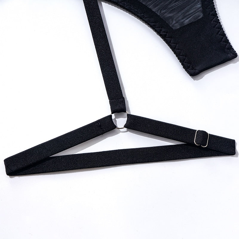 Isolde – Black Strappy Lingerie Set