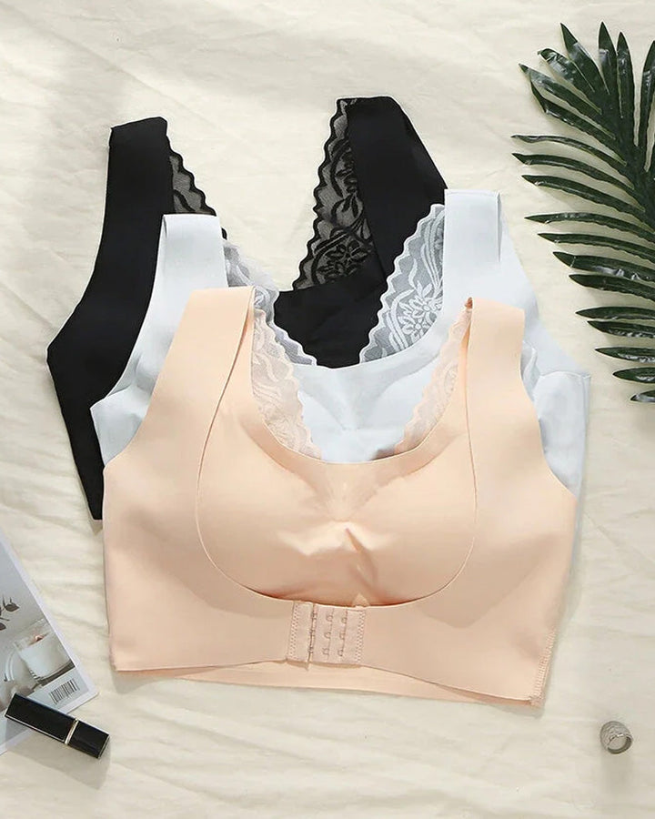 Elyssara – Seamless Front Button Lace Bra