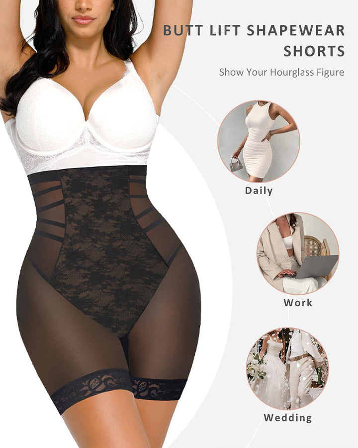 Auryndelle – High-Waist Lace Shaping Shorts