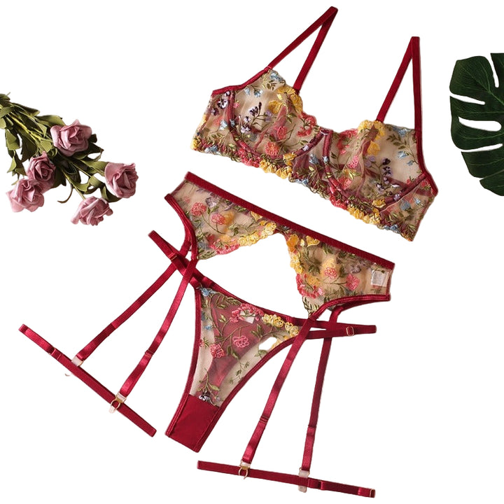 Serena – Boho Embroidered Lingerie Set