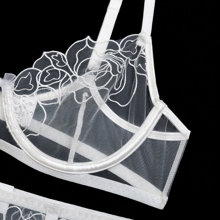 Liliana – White Flower Bridal Lingerie Set