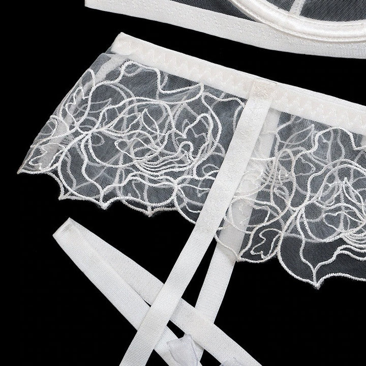 Liliana – White Flower Bridal Lingerie Set