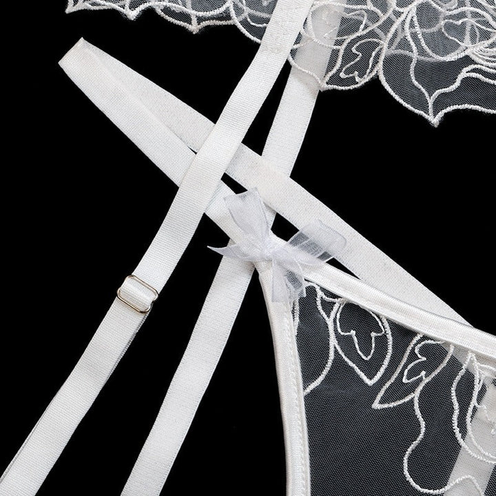 Liliana – White Flower Bridal Lingerie Set