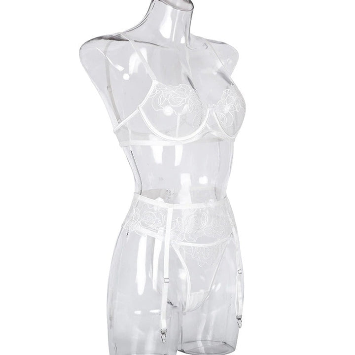Liliana – White Flower Bridal Lingerie Set