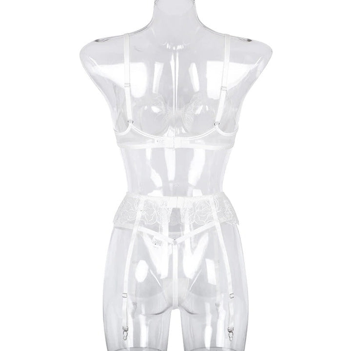 Liliana – White Flower Bridal Lingerie Set