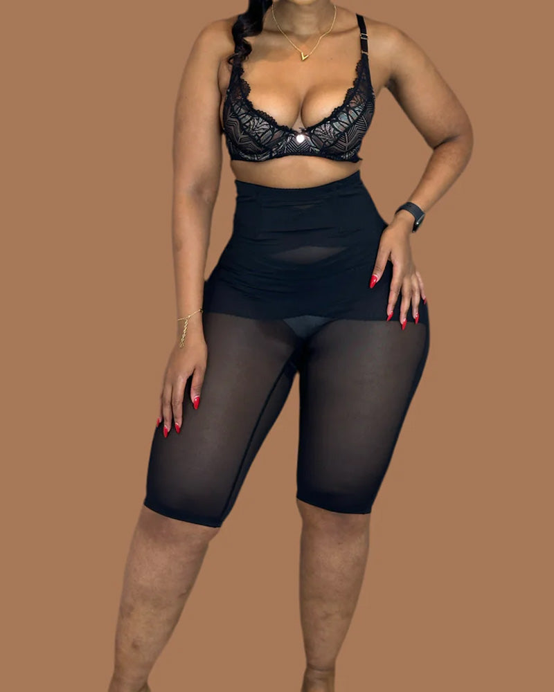 Melanisse – High-Waist Mesh Shaping Tights