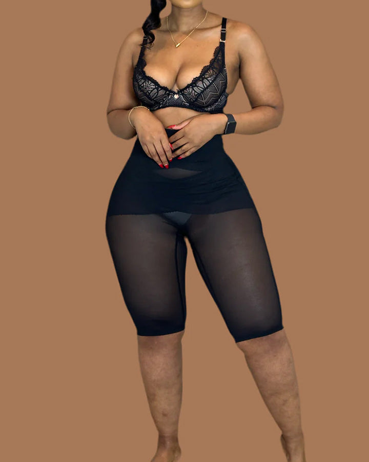 Melanisse – High-Waist Mesh Shaping Tights