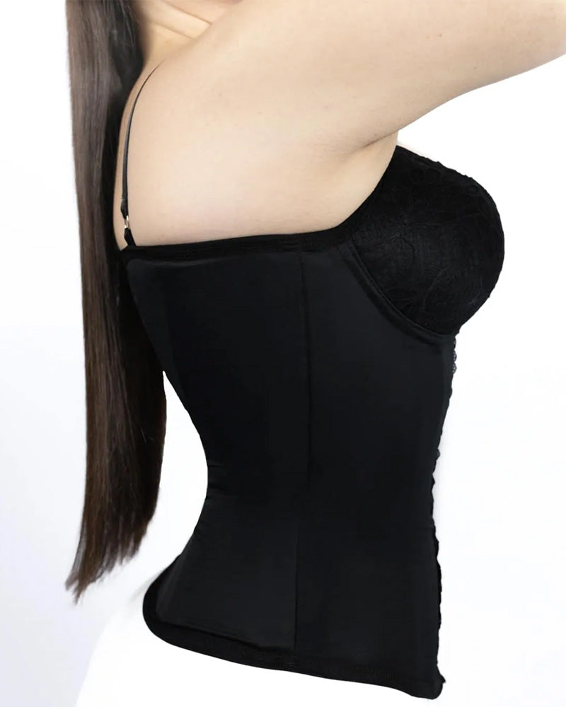 Serenyxia – Seamless Satin Steel Bone Corset Bustier