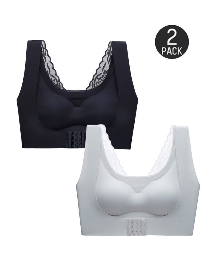 Elyssara – Seamless Front Button Lace Bra
