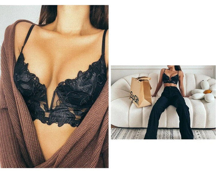 Camille – Black Lace Embroidered Set