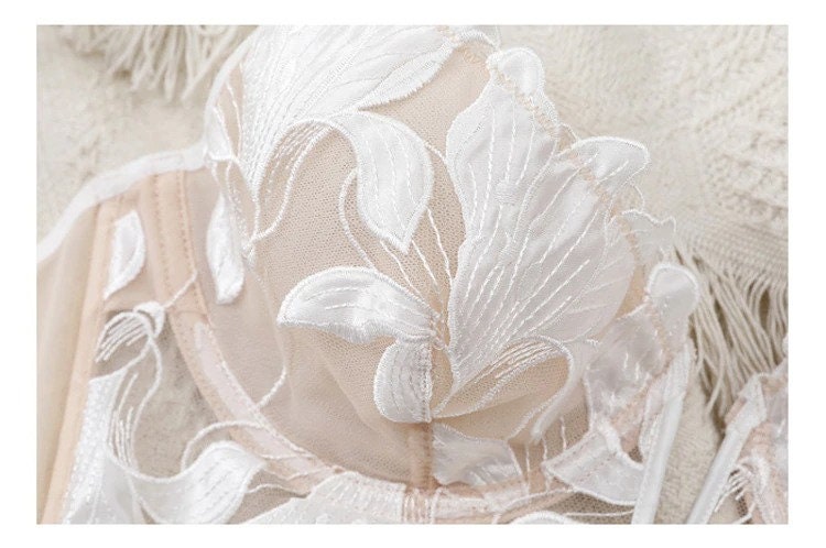 Evangeline – White Lace Embroidered Set