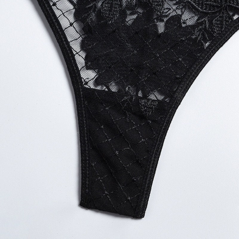 Corinne – Black Racerback Lingerie Set