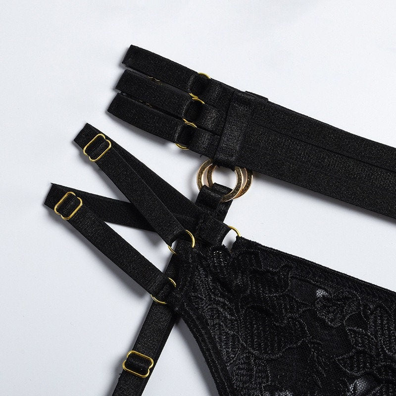 Corinne – Black Racerback Lingerie Set