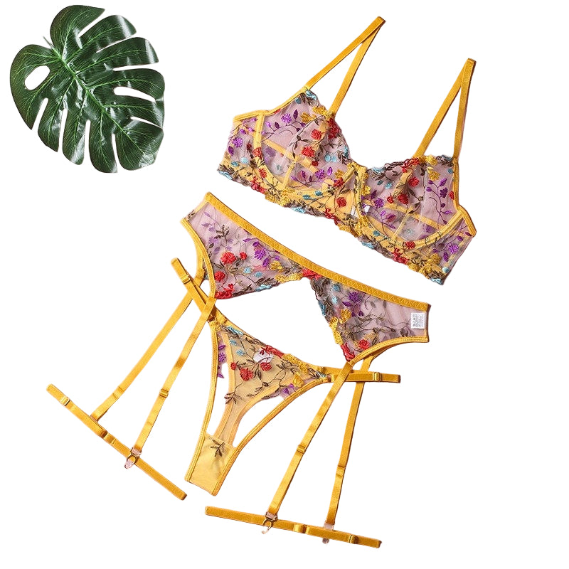Amara – Boho Embroidered Lingerie Set