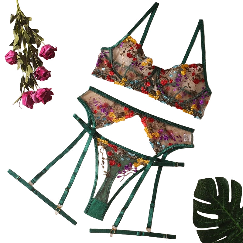 Elodie – Boho Embroidered Lingerie Set