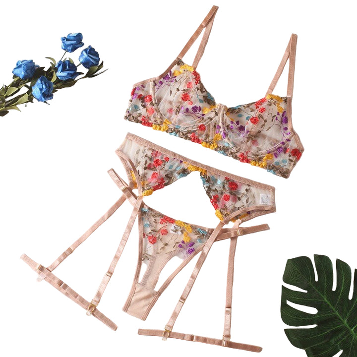 Isabella – Boho Embroidered Lingerie Set