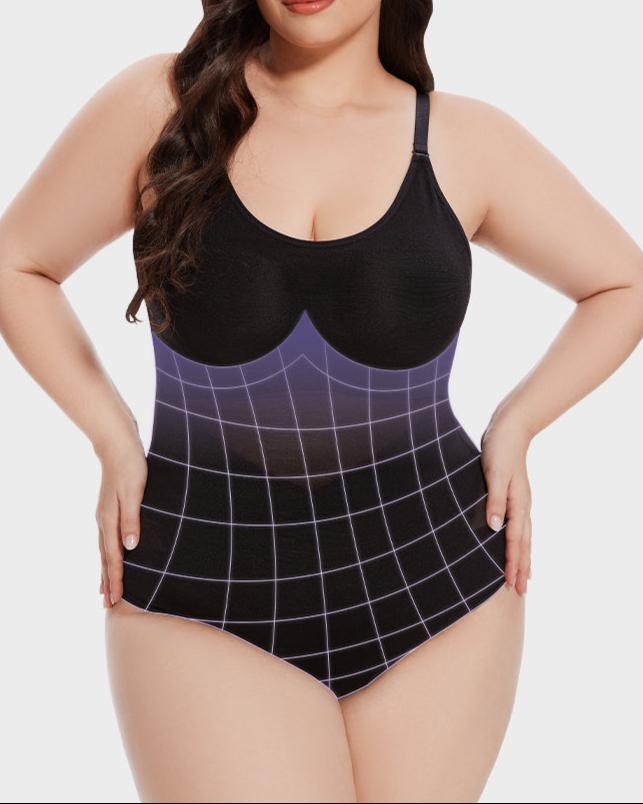 Olivyana – Criss-Cross Mesh Sculpting Bodysuit