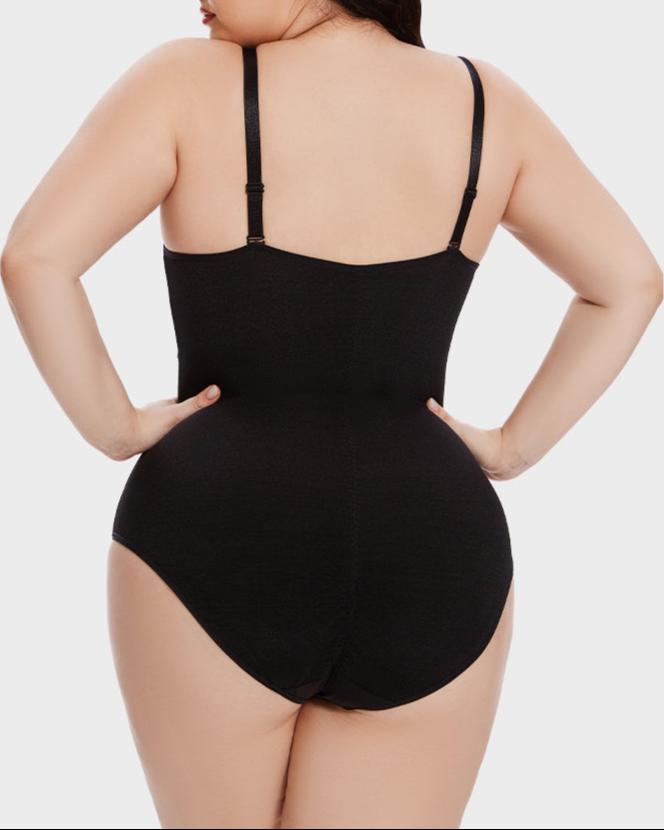 Olivyana – Criss-Cross Mesh Sculpting Bodysuit