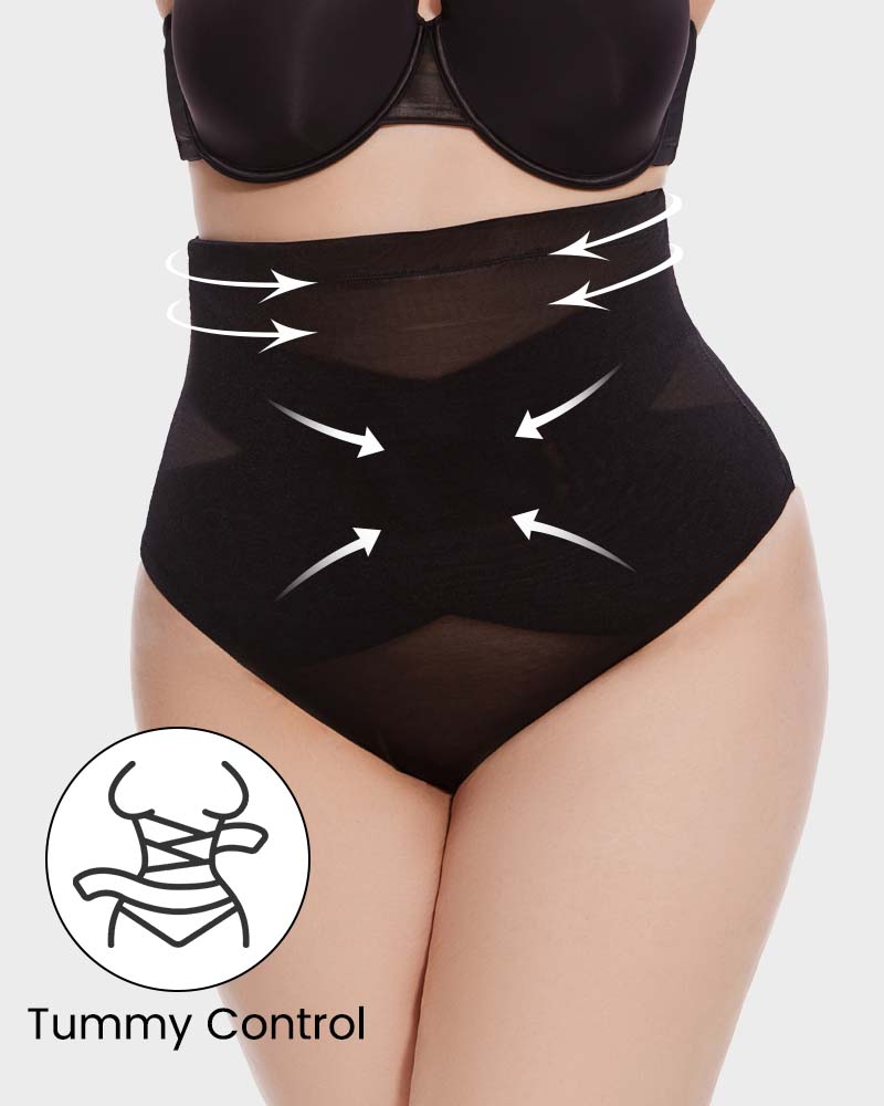 Cyralynxia – High-Waist Mesh Shaping Thong