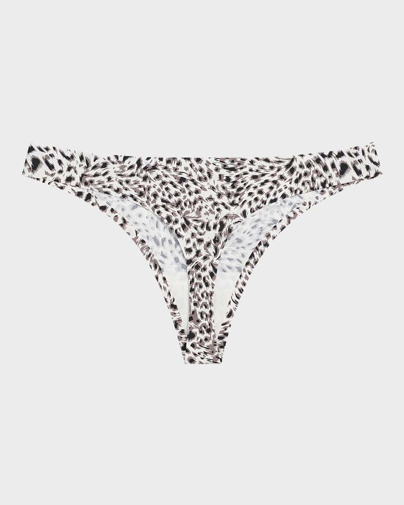 Valeriannea – Low-Rise Animal Print Seamless Thong