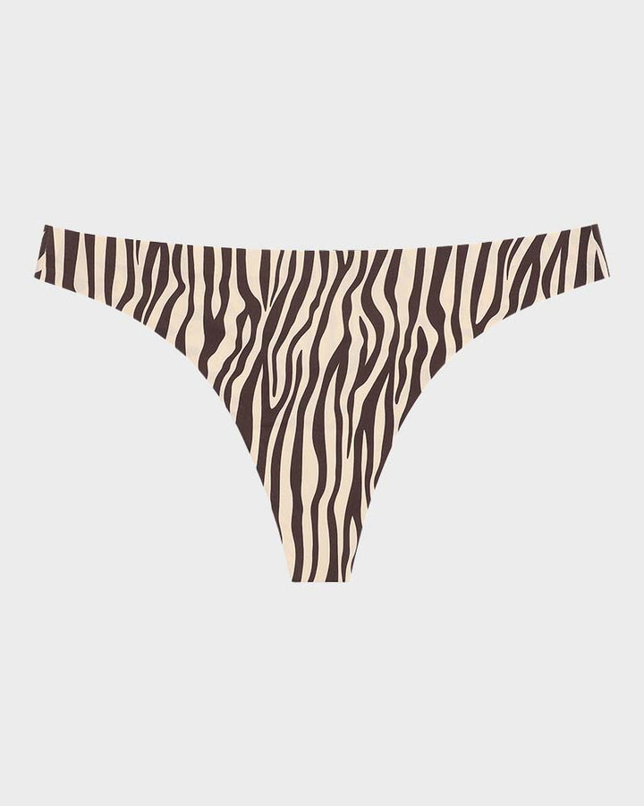 Valeriannea – Low-Rise Animal Print Seamless Thong