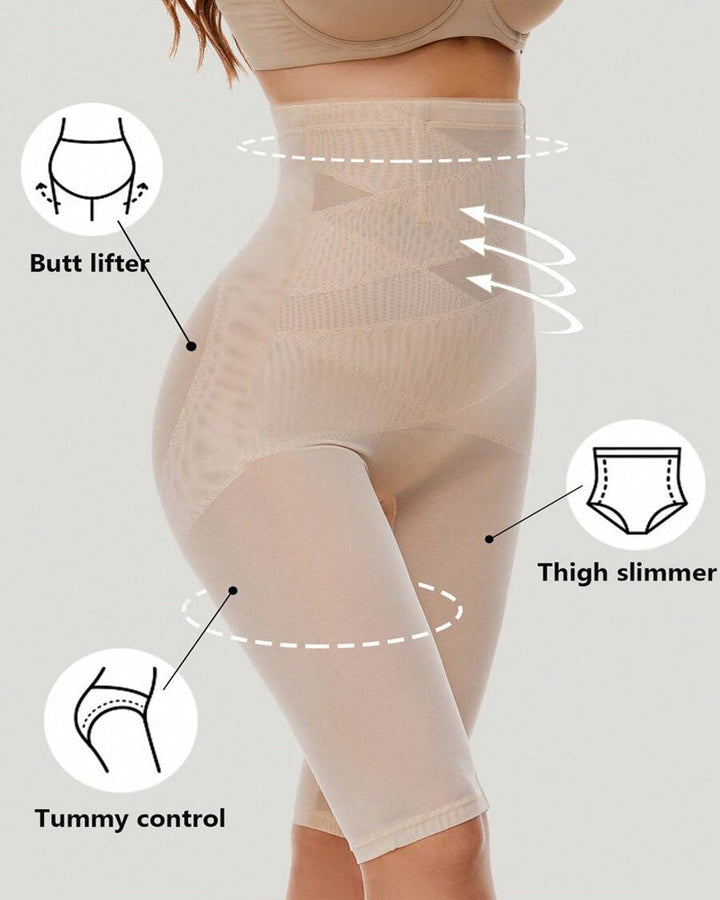 Melanisse – High-Waist Mesh Shaping Tights