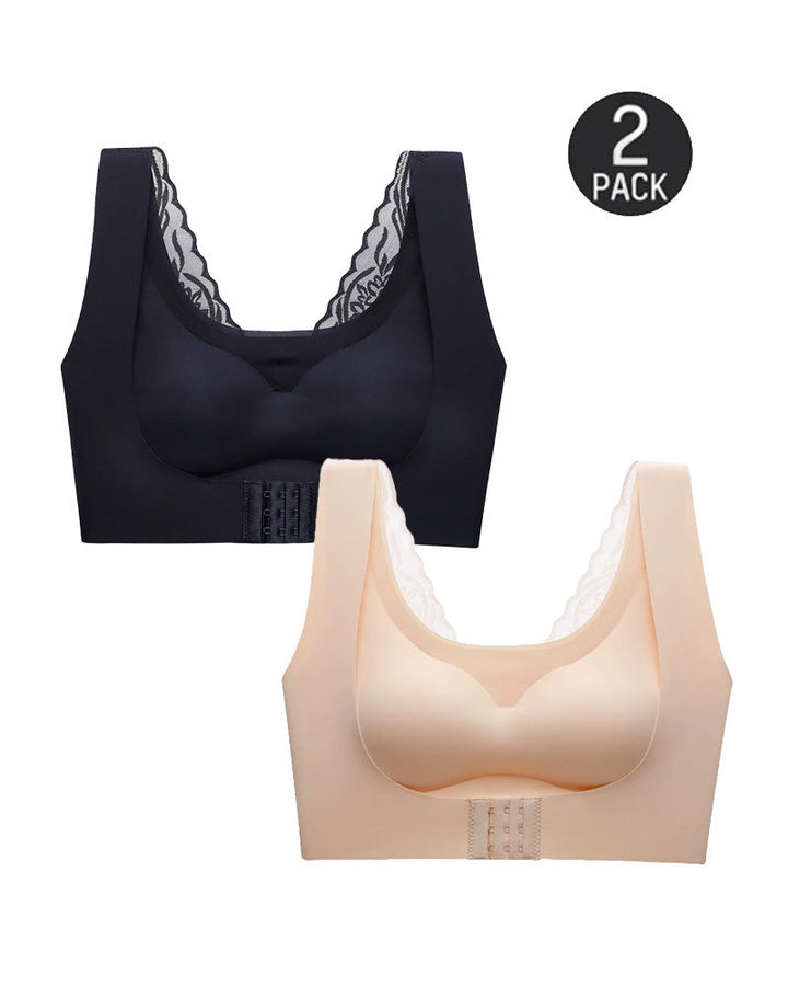 Elyssara – Seamless Front Button Lace Bra