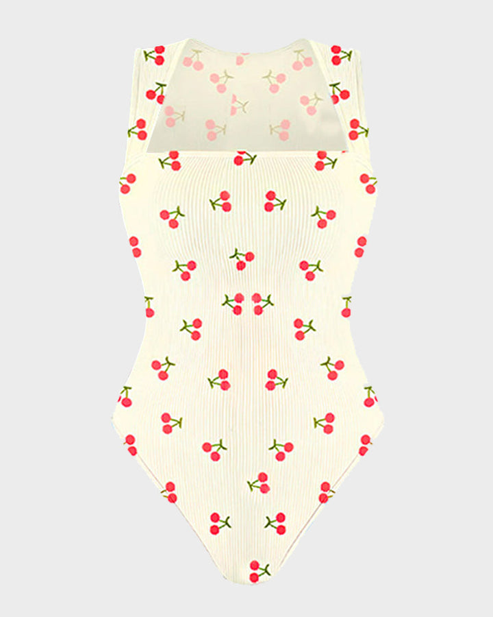 Calisandre – Ribbed Strappy Square Neck Bodysuit