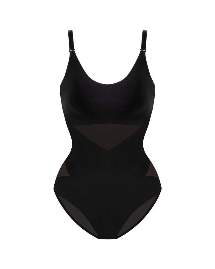 Olivyana – Criss-Cross Mesh Sculpting Bodysuit