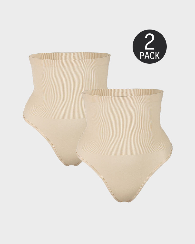Sylvarissea – Two-Pack High-Waist Tummy Control Thongs