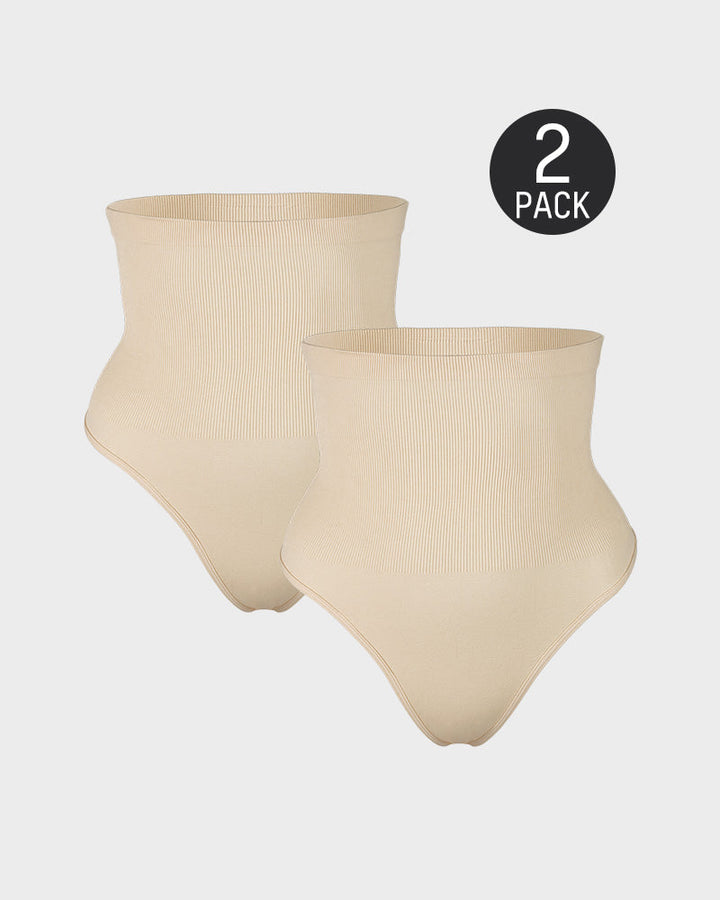 Sylvarissea – Two-Pack High-Waist Tummy Control Thongs