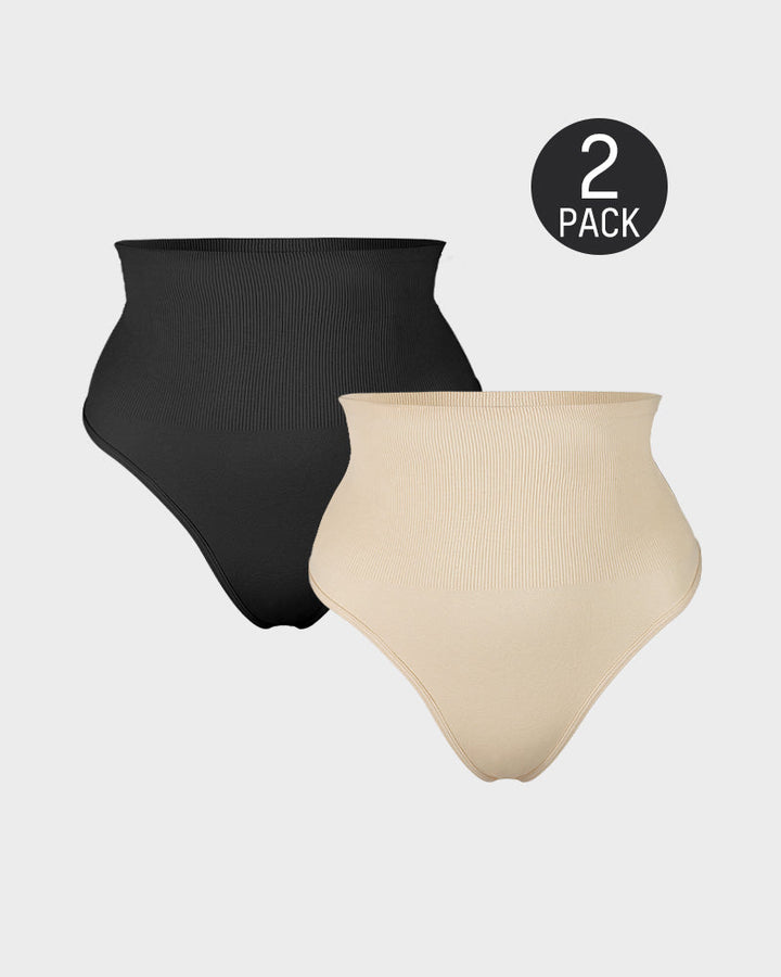 Orvynna – Two-Pack Mid-Waist Tummy Control Thongs