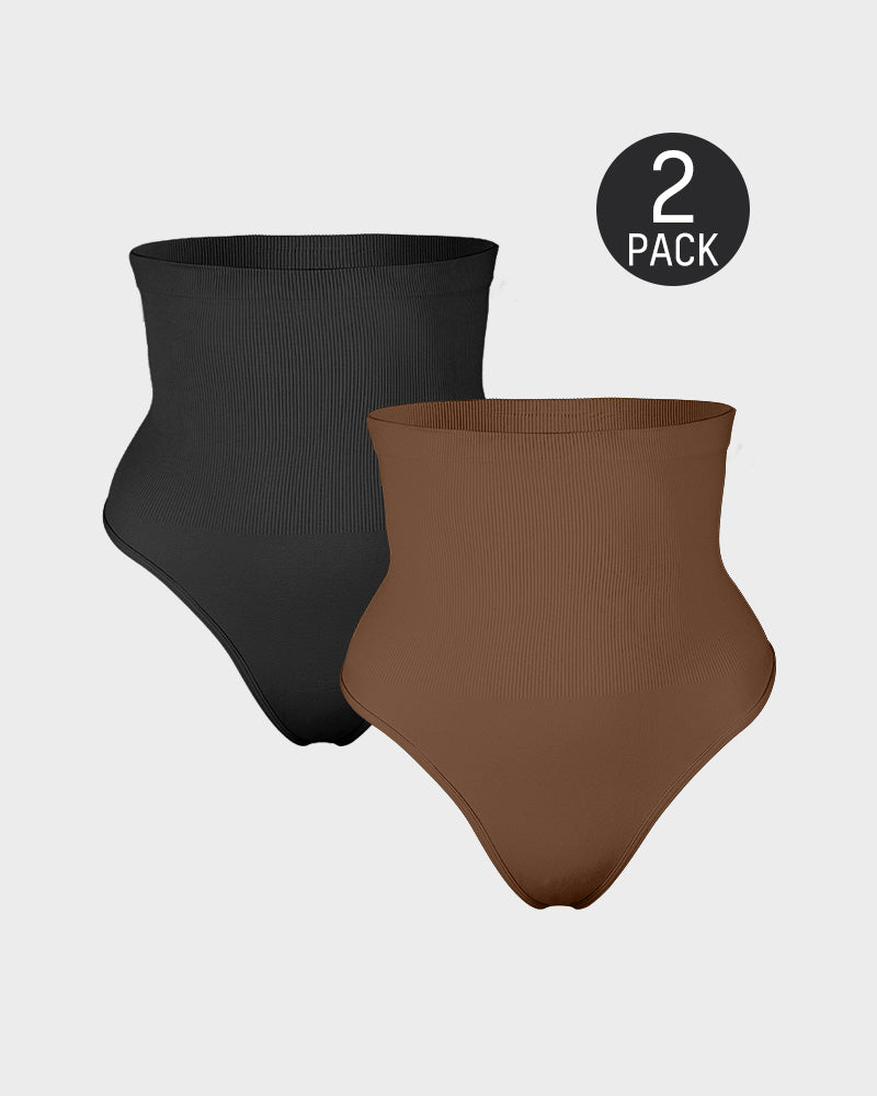 Sylvarissea – Two-Pack High-Waist Tummy Control Thongs