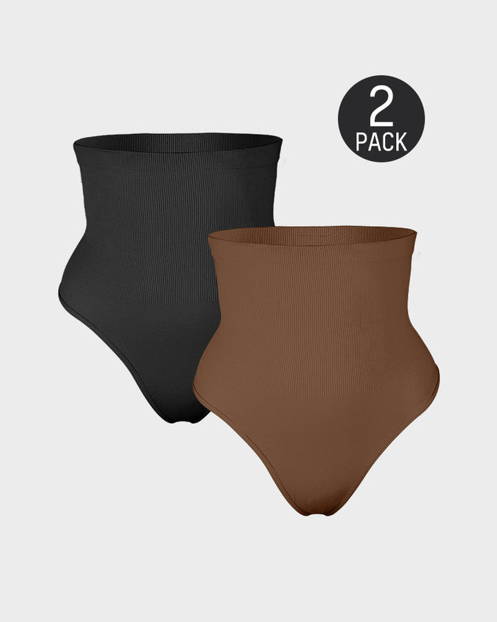 Sylvarissea – Two-Pack High-Waist Tummy Control Thongs