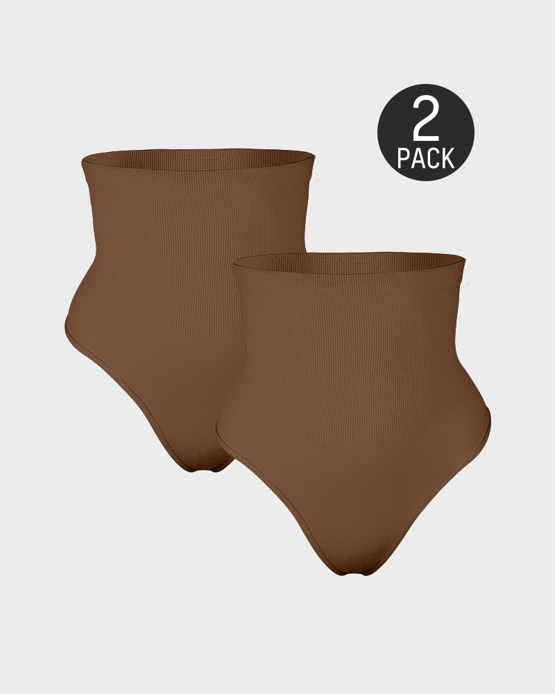 Sylvarissea – Two-Pack High-Waist Tummy Control Thongs