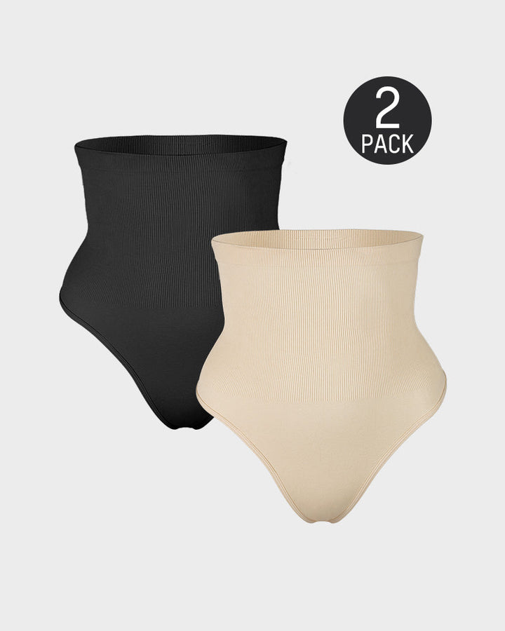 Sylvarissea – Two-Pack High-Waist Tummy Control Thongs