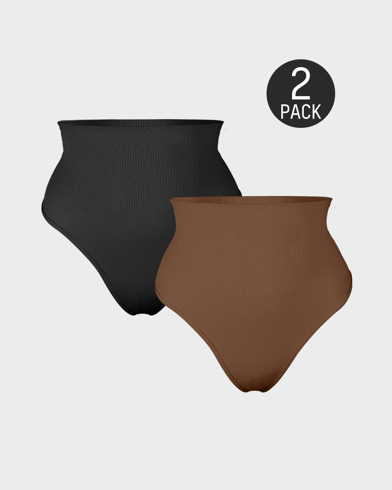 Orvynna – Two-Pack Mid-Waist Tummy Control Thongs