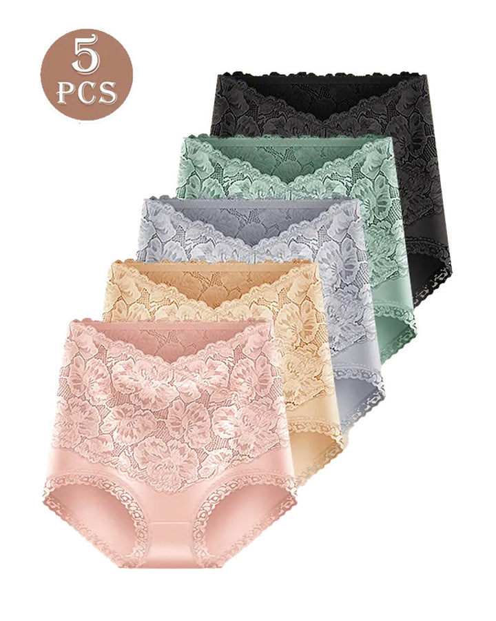 Sylvarenneyae – Five-Pack Lace High-Waist Briefs