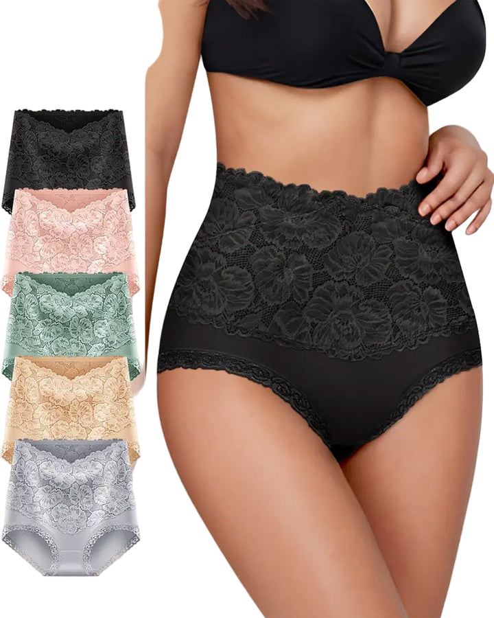 Sylvarenneyae – Five-Pack Lace High-Waist Briefs