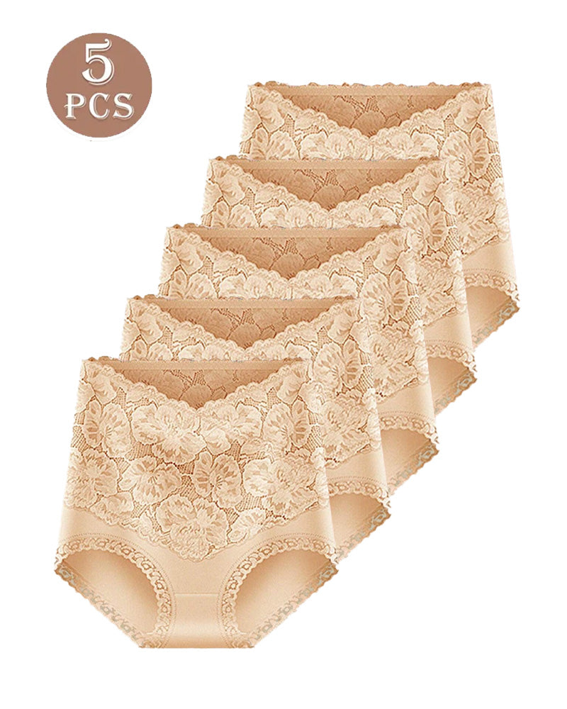 Sylvarenneyae – Five-Pack Lace High-Waist Briefs