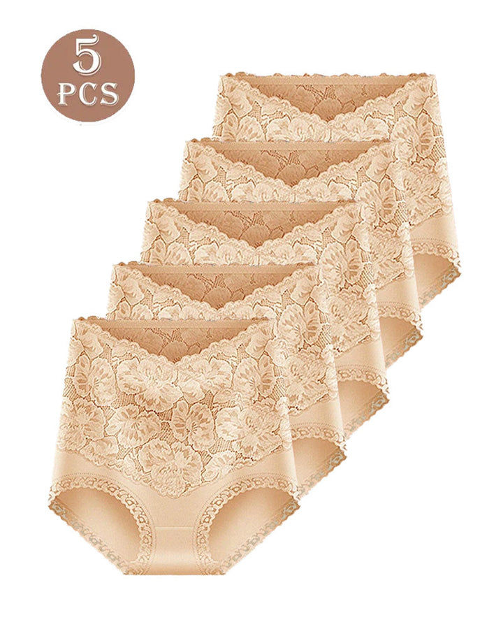 Sylvarenneyae – Five-Pack Lace High-Waist Briefs
