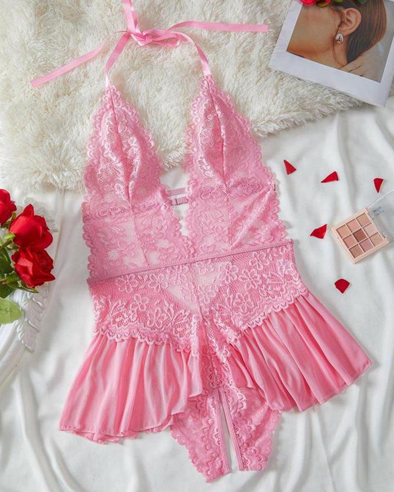 Vyressia – Solid Color Lace Pajamas